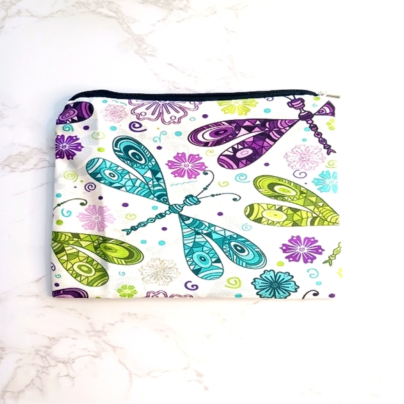 Pochette Matelassée Faite Main LIBELLULES - Fermeture éclair - Femme